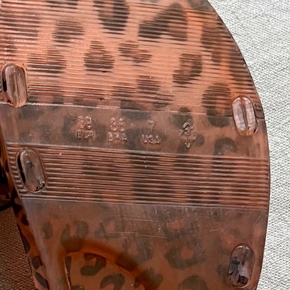 Matisse Anthropologie Leopard Jelly Slides Sandals - Picture 10 of 11